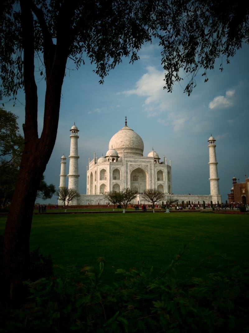 Agra Fort's red sandstone ramparts beside the Yamuna
